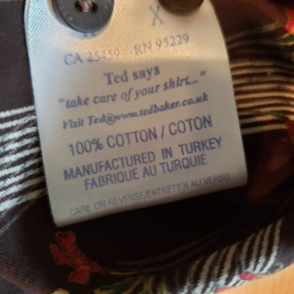 Ted Baker Floral Stripe Button Up Shirt - 3 - Picture 7 of 7